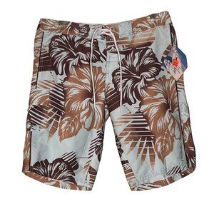NWT ONeill Mens Floral Print Boardshorts Size 3 Swimwear Cargo Pocket